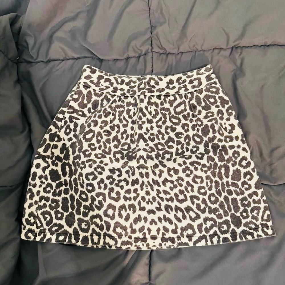 Leopard Print Mini Skirt